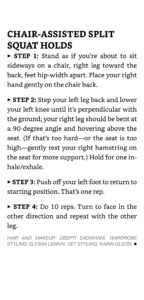 chair-assisted split squat holds