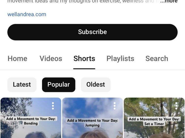 WellAndrea on YouTube